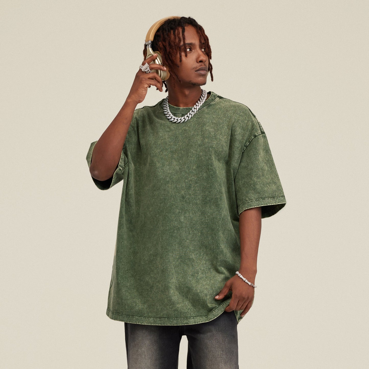 285GSM Unisex Oversized Snow Wash T-shirt