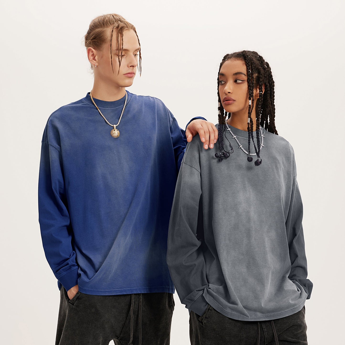 260GSM Unisex Oversized Sun Faded Long Sleeve Top