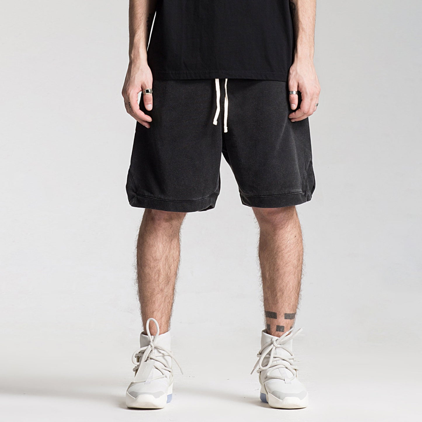 360GSM Unisex Clipped Corner Washed Sweat Shorts