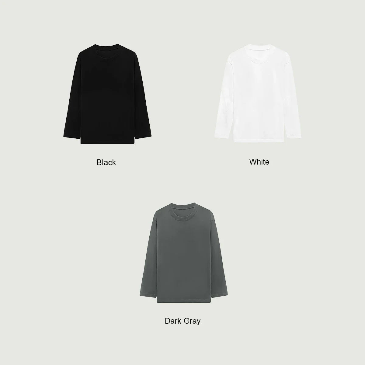 220GSM Unisex Crew Neck Long Sleeve T-shirt