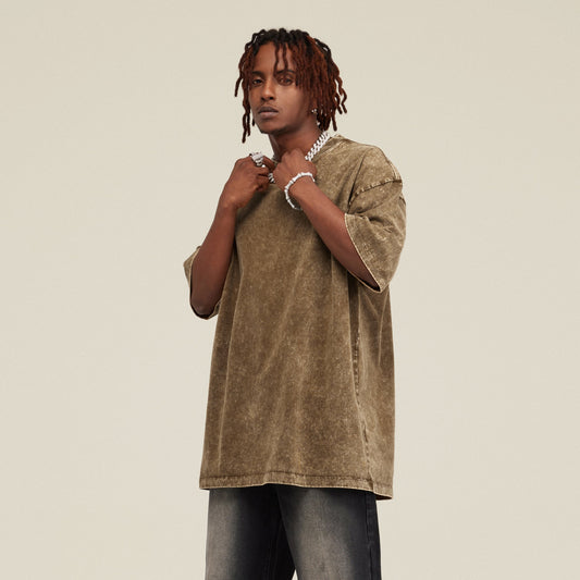 285GSM Unisex Oversized Snow Wash T-shirt