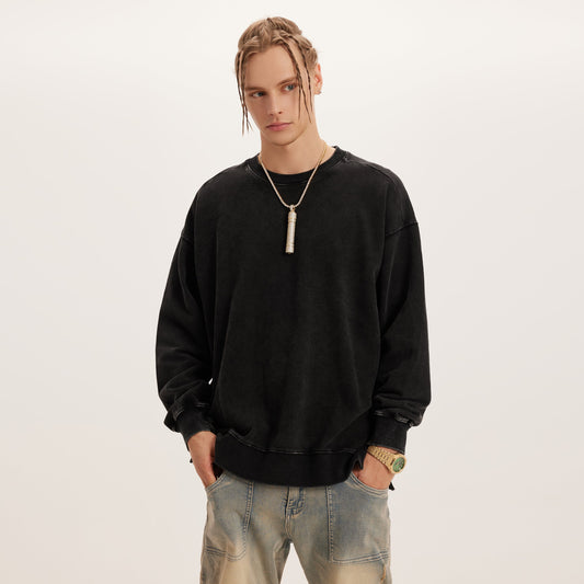 380GSM Unisex Heavyweight Oversized Side Slit Faded Sweatshirt