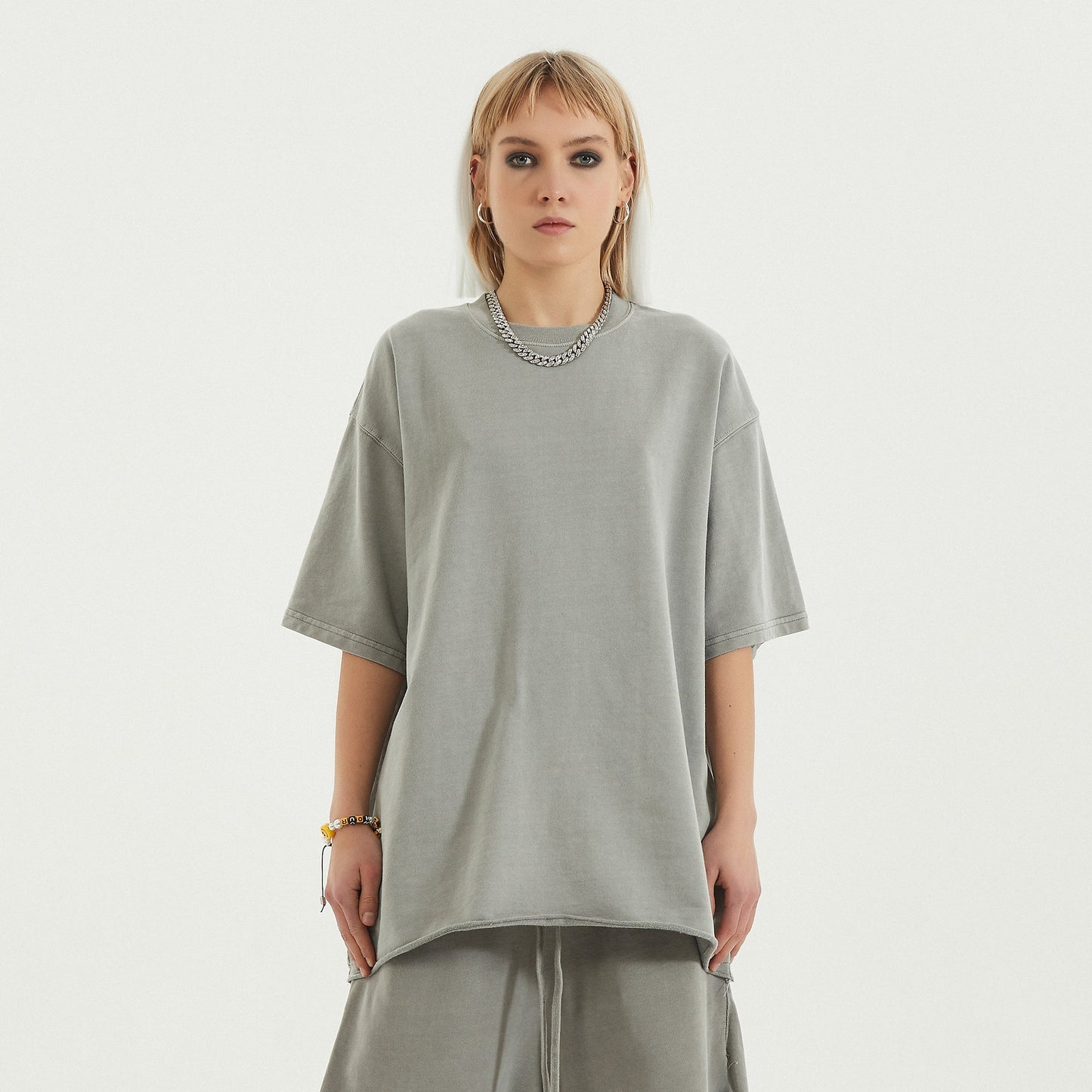 260GSM Unisex Faded Raw Hem T-shirt