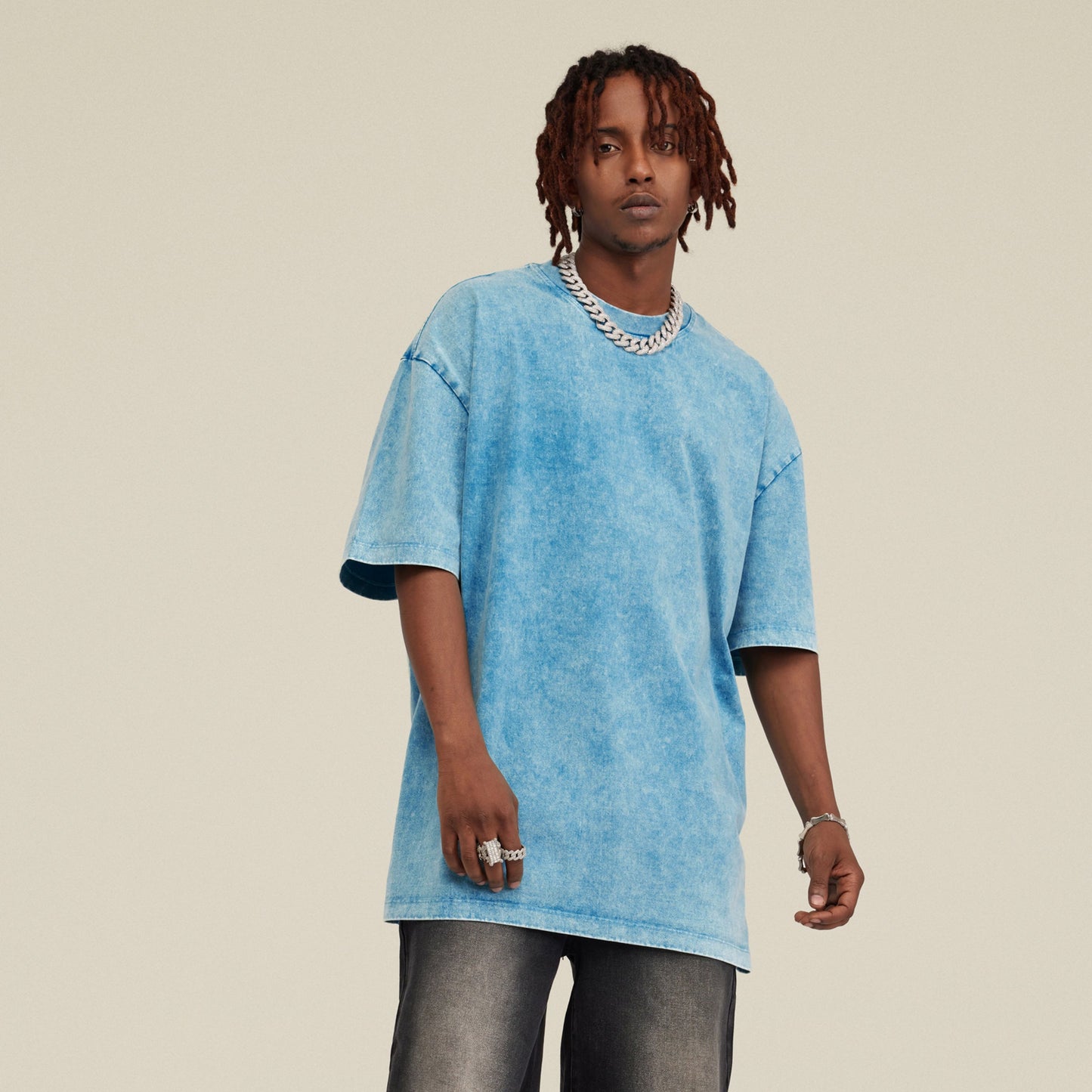 285GSM Unisex Oversized Snow Wash T-shirt