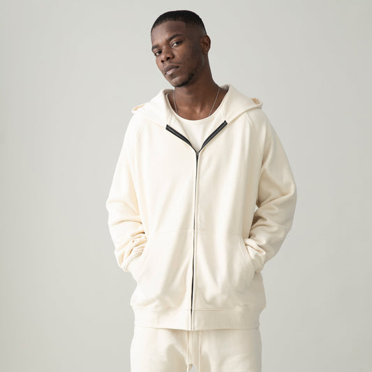 380GSM Unisex Heavyweight Fleece-lined Full-zip Hoodie