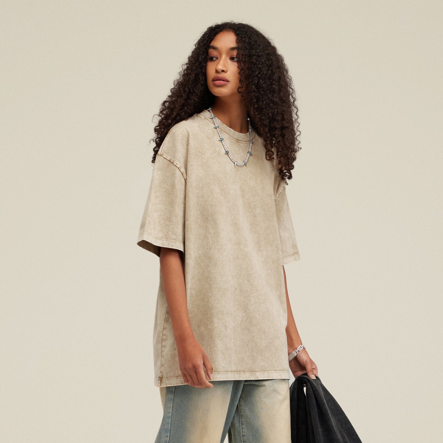 285GSM Unisex Oversized Snow Wash T-shirt