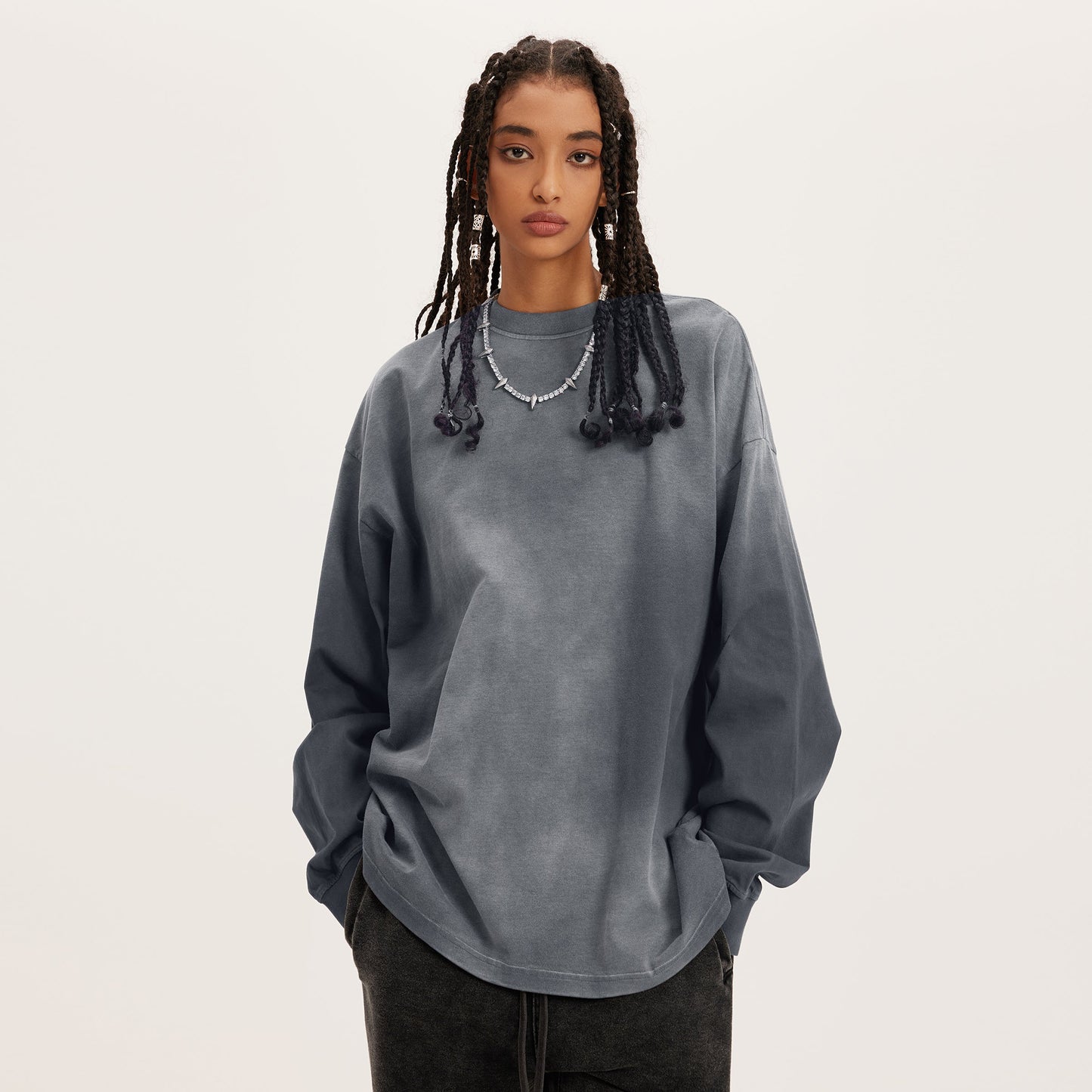 260GSM Unisex Oversized Sun Faded Long Sleeve Top