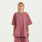 260GSM Unisex Faded Raw Hem T-shirt
