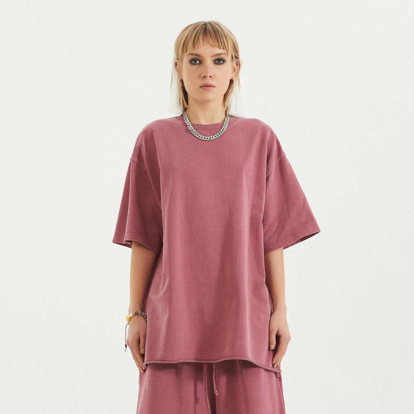 260GSM Unisex Faded Raw Hem T-shirt