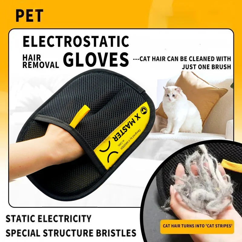 2-in-1 Pet Hair Remover Grooming Glove
