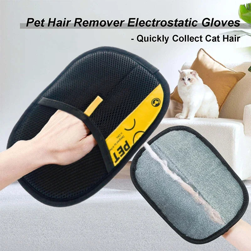 2-in-1 Pet Hair Remover Grooming Glove